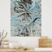 Poster graffiti bleu (Cuisine)