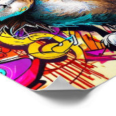 Poster Graffiti Cat : Spray peint chat : art de rue taby (Coin)