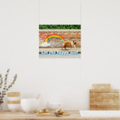 Poster Graffiti Chien et Arc-en-ciel (Cuisine)