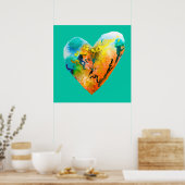 Poster Graffiti coeur aquarelle art (Cuisine)