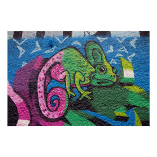 Poster Graffiti coloré Chameleon