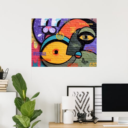 Poster Graffiti d'Amsterdam (Bureau à domicile)