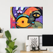 Poster Graffiti d'Amsterdam (Bureau à domicile)