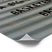 Poster Graffiti de basket-ball sur du fer ondulé 010 (Coin)