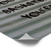 Poster Graffiti de basket-ball sur du fer ondulé 015 (Coin)