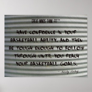 Poster Graffiti de citation de basket-ball sur le fer