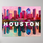 Poster Graffiti de Houston Skyline (Devant)