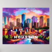 Poster Graffiti de Houston Skyline (Devant)