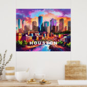 Poster Graffiti de Houston Skyline (Cuisine)