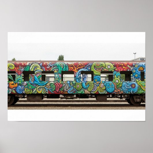 Poster Graffiti de la voiture de train (Devant)