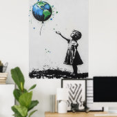 Poster Graffiti De l'environnement Street Art en Vert & B (Bureau à domicile)