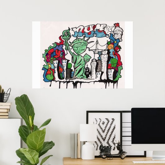 Poster graffiti de liberté (Bureau à domicile)