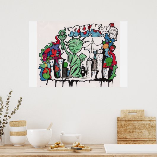 Poster graffiti de liberté (Cuisine)