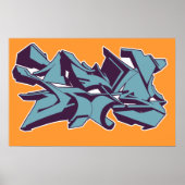 Poster Graffiti de STYLE Bleu (Devant)