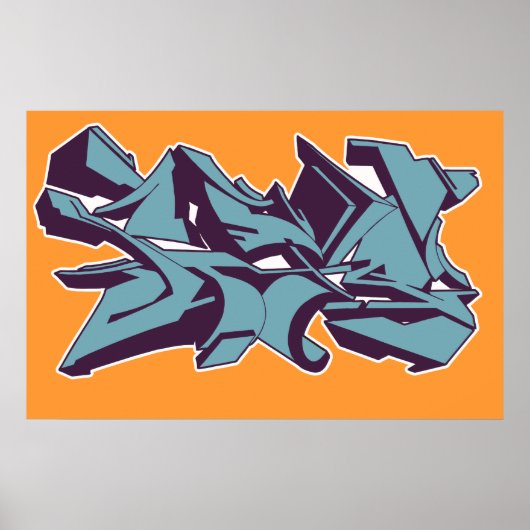 Poster Graffiti de STYLE Bleu (Devant)