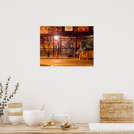 Poster Graffiti du Village Est (Cuisine)