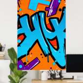 Poster graffiti dynamique frappant visuellement (Bureau à domicile)