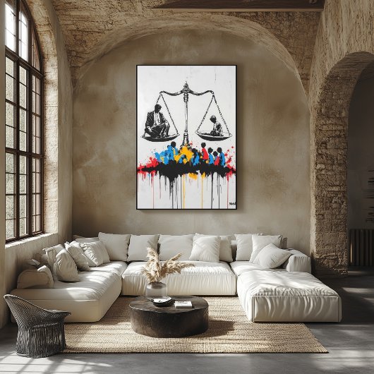 Poster Graffiti Échelles de l'inégalité – Art de protesta