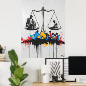 Poster Graffiti Échelles de l'inégalité – Art de protesta (Bureau à domicile)