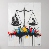 Poster Graffiti échelles d'inégalité - L'art de la protes (Devant)