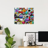 Poster Graffiti Fruits et Légumes (Bureau à domicile)