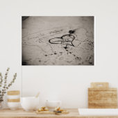 Poster Graffiti Heart (Cuisine)