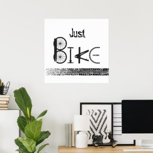 Poster Graffiti « Just Bike » à partir de pièces de vélo
