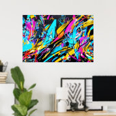 Poster Graffiti Love - Art urbain original (Bureau à domicile)