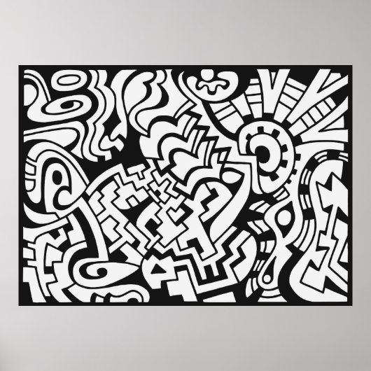 Poster Graffiti noir et blanc (Devant)