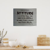 Poster Graffiti noir sur l'affiche de fitness en fer ondu (Cuisine)