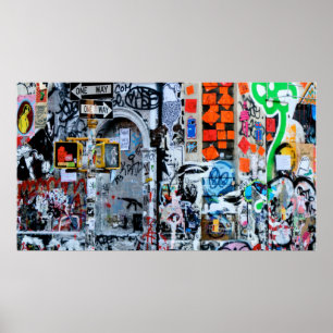 Poster Graffiti One Way Street
