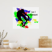 Poster Graffiti Paint Splotches Patinage (Cuisine)