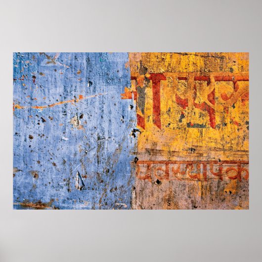 Poster Graffiti peint au mur devanagari (Devant)