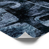 Poster Graffiti peint Grunge | Dark Navy et Denim Blue (Coin)