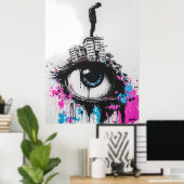 Poster Graffiti sur les bâtiments urbains - Eye Street (Bureau à domicile)