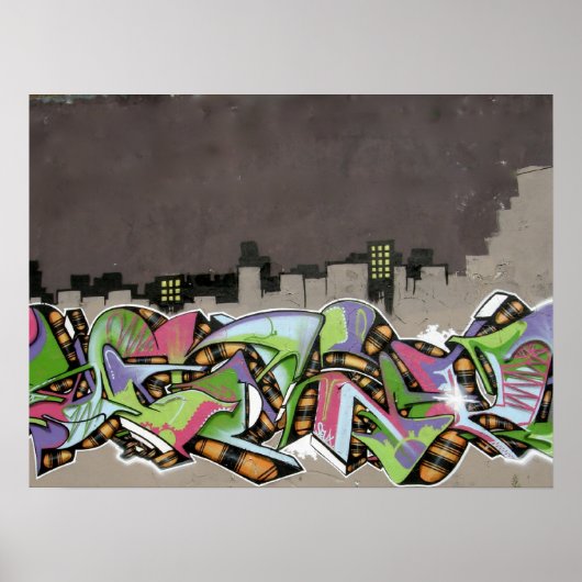 Poster Graffiti - Ville en plaid (Devant)