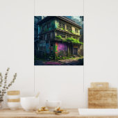 Poster Graffiti violet abandonné Bâtiment de désintégrati (Cuisine)