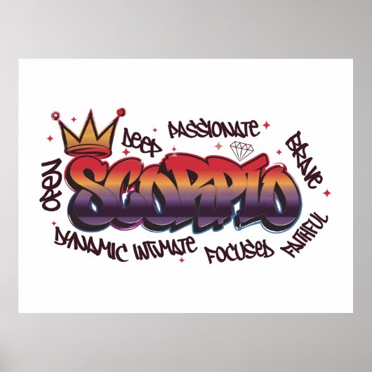Poster Graffiti zodiaque Scorpion (Devant)