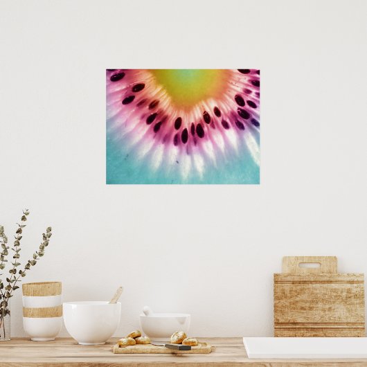 Poster Graines Abstraites de fruits Kiwi (Cuisine)