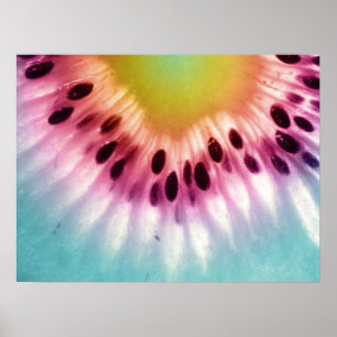 Poster Graines Abstraites de fruits Kiwi