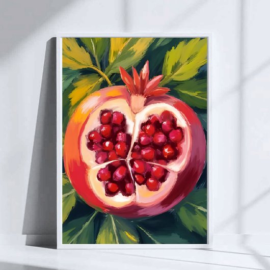 Poster Graines de Grenade | Peinture de Fruit