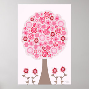 Poster Graines de l'arbre d'amour rose