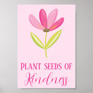 Poster Graines plantes de douceur rose florale