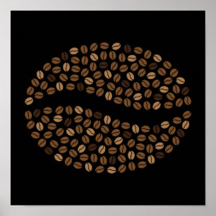 Poster grains de café