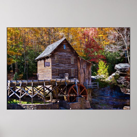 Poster Grains Mill, Babcock, Virginie-Occidentale (Devant)