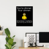 Poster Grammaire drôle (Bureau à domicile)