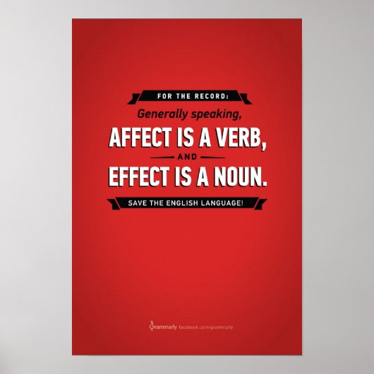Poster Grammarly Affect/Effet (Devant)
