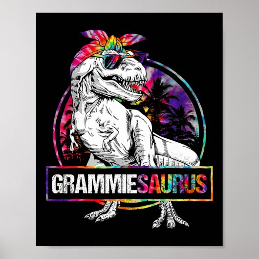 Poster Grammiesaurus Dinosaure Grammie Saurus Tissu à Mot (Devant)