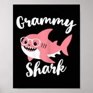 Poster Grammy Shark Fête des mères grand-mère drôle