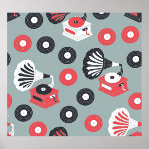 Poster Gramophone Artiste Sans Fil